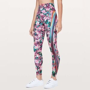 Lululemon Floral Rainbow Wunder Under Leggings Size 6